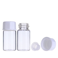 Testeur d'échantillons vides 1ml 2ml 3ml 5ml Mini flacons en verre à tube rond transparent ambre avec bouchons à vis blancs