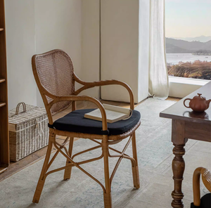 Chaise de salle à manger en <span class=keywords><strong>rotin</strong></span> PE de haute qualité, <span class=keywords><strong>fauteuil</strong></span> <span class=keywords><strong>vintage</strong></span> tressé pour l'intérieur et l'extérieur, pour jardin et terrasse - Product Image 2