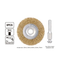 94944 De Polissage industriel 8 pièces Nœud Torsadé En Acier Inoxydable En Forme De Tasse De Polissage En Acier Brosse Ensemble