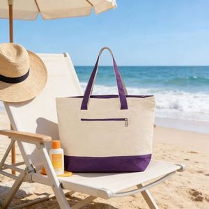 Custom Logo <b>Large</b> Capacity Patchwork Canvas Tote Fashion Shoulder <b>Bag</b> Advertisement Handbag - Product Image 1