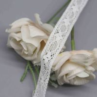 Ruban de dentelle florale en coton 100% vintage, crocheté, pour bordure de vêtement