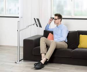 Soporte de aluminio ajustable para portátil Soporte universal para teléfono para portátil y iPad Soporte de suelo de trípode portátil para iPad y dispositivos móviles - Product Image 5