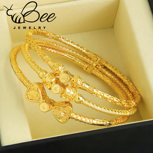 Pulsera de Moda Dubái, Bañada en Oro de 21k, Diseño de Lazo, Tobillera Retro para Novia, Brazaletes para Mujer, Fiesta de Bodas - Product Image 3