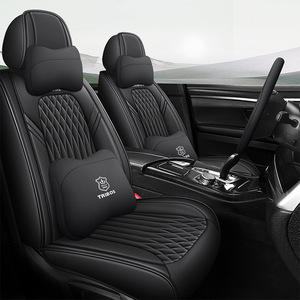 Housses de siège de voiture universelles en <span class=keywords><strong>cuir</strong></span> pleine fleur Fengshang de luxe, neuves, tout inclus, pour fourgonnettes, camions et SUV, lot de 9 pièces, vente en gros - Product Image 2