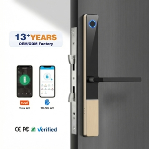 Cerradura Inteligente para Puerta con Huella Dactilar, WiFi, TTLock, Impermeable, con Carga de Emergencia y <span class=keywords><strong>Control</strong></span> Remoto para Puerta de Madera, NUEVA 2026, Tuya - Product Image 1