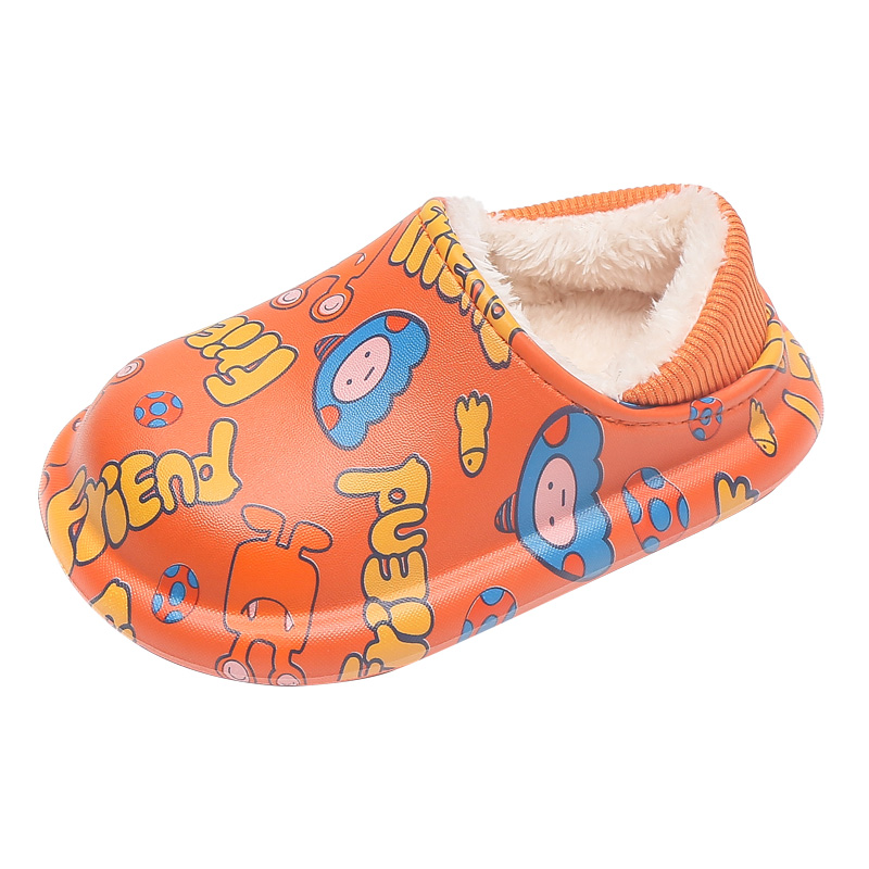 Детские зимние домашние хлопковые тапочки, новинка 2021, домашние водонепроницаемые Нескользящие теплые тапочки с бархатной подкладкой