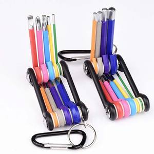 Jeu de 9 tournevis hexagonaux pour vélo, <span class=keywords><strong>clé</strong></span> hexagonale universelle Torx Star Keys Tool Portable MTB Multi Hand Repair Tools Kit - Product Image 4