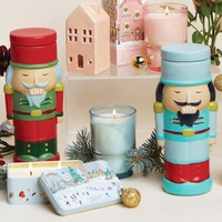 Maßgefertigter Weihnachts-Charm Feiertagsdekoration Handgemachte Keramik-Gel-Sojawachs Umweltfreundliche Indoor-Duftkerze im Gefäß Wassail