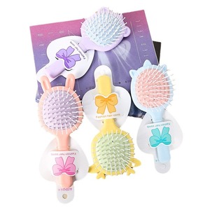 Peigne de massage à coussin d'air, grand peigne à cheveux portable en plastique pour voyage, design de dessin animé, couleur thé au lait - Product Image 5