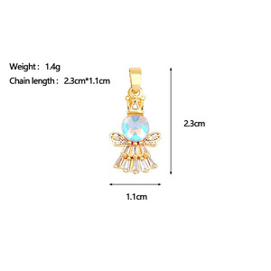 [Copper True Gold] Ciondolo in Zirconio Micro-Incastonato, Versatile, alla Moda, di Nicchia, per Gioielli Fai-da-Te Transfrontalieri - Product Image 6