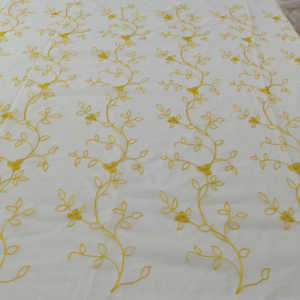 Tela de cortina de gasa bordada <span class=keywords><strong>Granada</strong></span> de alta calidad, técnica de tejido de cadena Base de hilo transparente blanco para uso en hoteles - Product Image 4