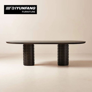 Tavolo da Pranzo Ovale <span class=keywords><strong>in</strong></span> <span class=keywords><strong>Legno</strong></span> Massello Fatto a Mano, Stile Nordico Elegante e Moderno, Ecologico e Stabile per Arredamento Casa e Ristoranti - Product Image 1