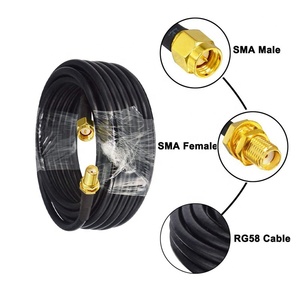 RG58 Personnaliser Câble Coaxial 2m 5m <span class=keywords><strong>10m</strong></span> Rg58 <span class=keywords><strong>SMA</strong></span> Mâle à <span class=keywords><strong>SMA</strong></span> Femelle Connecteur Câble Basse Consommation RG58 - Product Image 4