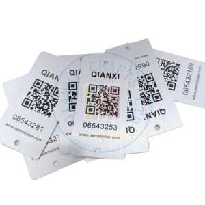 Tùy chỉnh Anodized Số serial nhôm UV in lụa Màn hình in offset kim loại tên thương hiệu lớn lên kim loại QR mã vạch tấm - Product Image 2