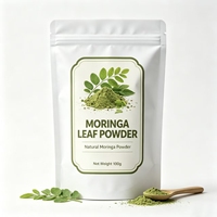 Bubuk Daun Moringa Alami Terlaris Label Pribadi OEM Kelas Makanan