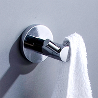 Ensemble d'accessoires de salle de bain modernes en acier inoxydable chromé poli, écologiques, à fixation murale, avec porte-brosse WC et porte-rouleau de papier toilette