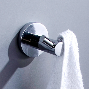 Ensembles d'accessoires de salle de bain chromés en acier inoxydable : porte-brosse WC, porte-rouleau de papier toilette, étagère, porte-savon de douche, crochets muraux pour peignoirs - Product Image 3