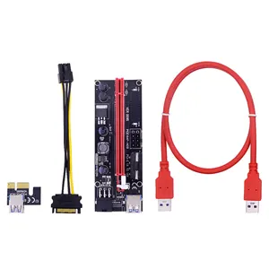 VER009S PCI-e Riser卡PCI Express 1X至16X适配器100CM 60CM USB 3.0电缆6Pin显卡电源