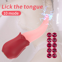 Wiederaufladbarer Mini-Vibrator für Frauen mit Zungenstimulation, Klitoris-Sauger, Klopf-Stimulator, Nippel-Masturbator mit 10 Geschwindigkeiten