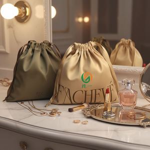 Custom Satin Gift <b>Bag</b> Premium <b>Large</b> Candy Color <b>Drawstring</b> <b>Bags</b> with Logo Wig Storage <b>Bag</b> Luxury Jewelry <b>Bag</b> Durable Fashion - Product Image 1
