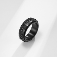 Bague Rotative Anti-Stress pour Homme, Style Rétro, Bijou Alphabet Décompression, Rune Viking Nordique