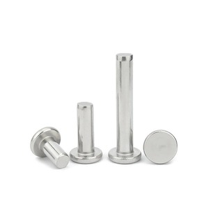 Grands rivets plats à tête ronde en aluminium massif, rivets en acier inoxydable massif 304/316 finition brillante sur mesure fabriqués en Chine - Product Image 1