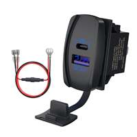 38W USB-Kippschalter-Ladegerät PD 3.0 QC 3.0 Dual-Port 12V 24V Typ-C-Buchse für Auto Boot Wohnmobil