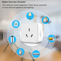 Prise intelligente Tuya, adaptateur prise AU, WiFi 2,4 GHz, contrôle sans fil, fonction de surveillance de la puissance, compatible Alexa, 16A