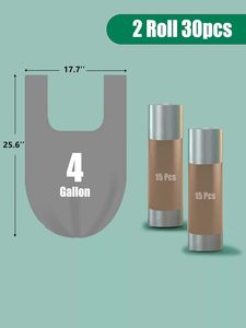 ถุงขยะในครัวแบบแข็งแรงพิเศษ ฮัวหม่าเหิงชุน พร้อมหูหิ้ว ขนาด 4 แกลลอน ไม่มีกลิ่นหอม ถุงขยะขนาดเล็ก 30 ชิ้น สีเทา - Product Image 3