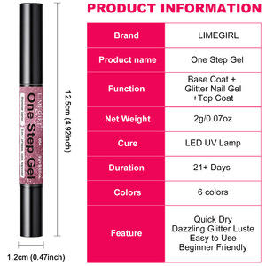 Esmalte de uñas 3 en 1 con brillo perlado, gel de un solo paso, capa base y superior sin necesidad de limpiar, esmalte de uñas UV LED removible para decoración de uñas, venta al por mayor para salones de belleza. - Product Image 5