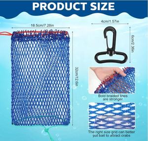 Package vente bleu sacs d'appâts de pêche poisson casier en caoutchouc pour homard crevettes crabe piège engins de pêche et accessoires - Product Image 2