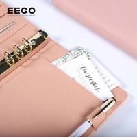 A5 rose simili cuir PU impression personnalisée logo feuilles mobiles rechargeable spirale A5 cahier Journal avec fermoir