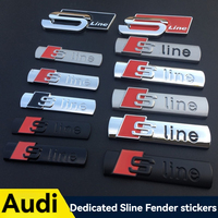 Emblemas Adhesivos 3D de Aluminio Cromado Línea S para Coche, Logotipo Lateral sin Perforación para Audi A3 A4 A5 A6 A7 A8 Q3 Q5 Q7 al por Mayor