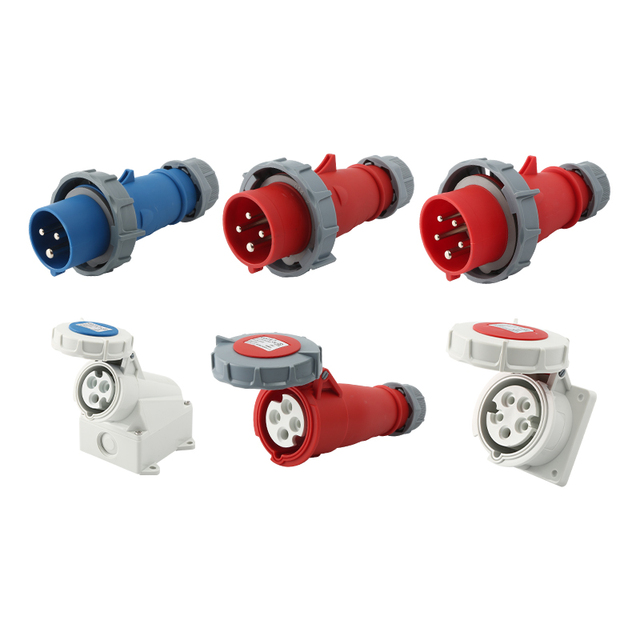 NANTE 220V 3PIN Waterproof IP67 Industrial Plug & Socket Durable Nylon 3 Phase 16A/32A Male Female with 5 AC Outlets