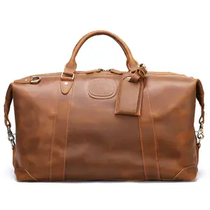 Personnalisé fait à la main Crazy Horse cuir sacs de sport grand voyage hommes Weekender sac Holdall vacances d'une nuit