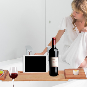 Luxury Bathtub Caddy <b>Tray</b> Solid <b>Wood</b> <b>Bath</b> Board Home Bathroom Hardware Accessories Set Shampoo Boxed Home Hotel - Product Image 3