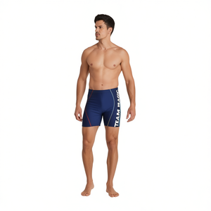 Short de bain pour homme Team Magic, séchage rapide, bleu uni, taille mi-haute, taille élastique, style sportif, imprimé rayures latérales, Spandex Nylon - Product Image 1