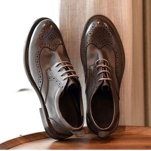 Nouvelle Tendance : Chaussures Habillées en Cuir Véritable pour Hommes – Idéales pour Affaires, Mariages, Automne – Imperméables, Respirantes, Légères, à Lacets, Souples et Confortables - Product Image 1