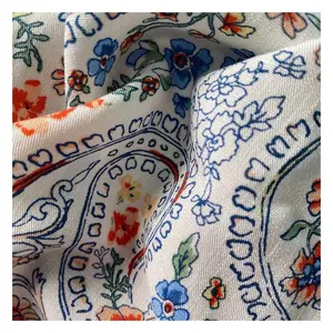 Rayon Slub Style Woven Viscose Rayon Print Fabric for dress