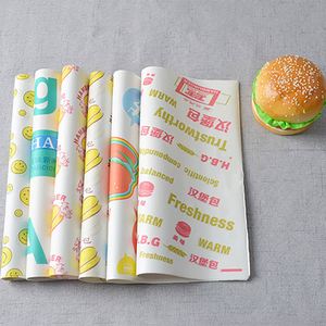Reusable Oilproof Wax <b>Paper</b> Custom Logo Restaurant Food Truck Sandwich <b>Burger</b> <b>Wrap</b> - Product Image 1