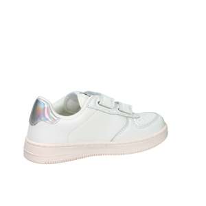 Sneakers Victoria per Ragazze, Bianche e Argento con Pannello Laterale Glitterato e Chiusura in Velcro, Scarpe Casual - Product Image 5