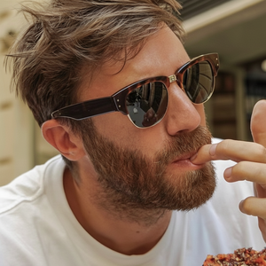 Moda conducción gafas de sol medio marco Metal metálico gafas de sol hombres alta calidad 2024 - Product Image 1