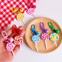 Breloques de sac Kawaii en gros |   Mini porte-clés en résine en forme de sucette avec petite clochette