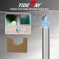 Fraise à rainurer en V Tideway pour découpe et gravure, outil de fraisage CNC pour le bois