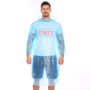 Chubasquero <span class=keywords><strong>de</strong></span> plástico impermeable desechable para adultos, capucha transparente, ropa impermeable negra para actividades al aire libre como senderismo, montar en bicicleta - Product Image 2