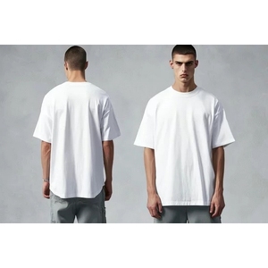 Camiseta de peso pesado sobre las camisetas de talla grande Camiseta para hombre Gran algodón en blanco Cuello simulado Hombres de gran tamaño Servicio OEM al por mayor - Product Image 4