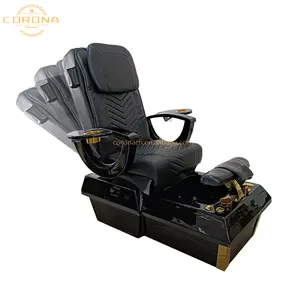Mobilier de salon professionnel sans tuyau Jet Foot Spa Chaise de massage Or noir Chaise de pédicure Pas de plomberie