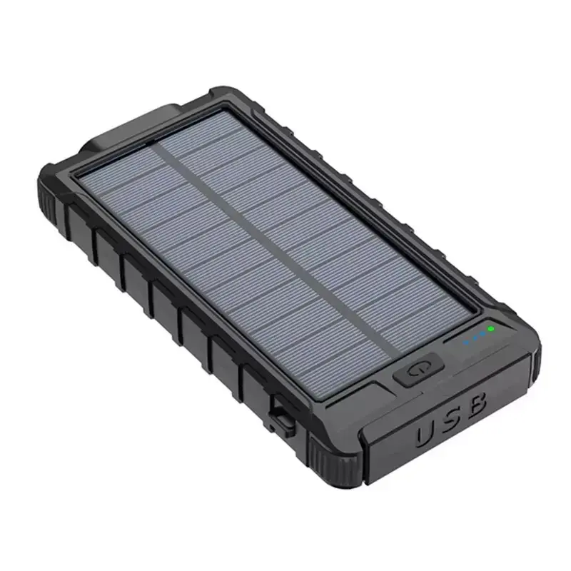 Banque d'énergie mobile solaire 10000MAH QC3.0 PD18W 3USB Port et sans fil fournit une charge rapide avec une boussole de lampe de poche LED