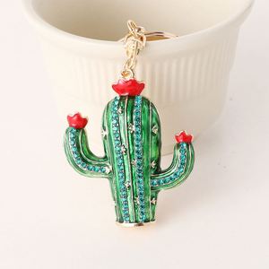 Porte-clés de voiture cactus de luxe incrusté de diamants, élégant porte-clés en alliage pour femme, breloque artisanale pour sac - Product Image 6