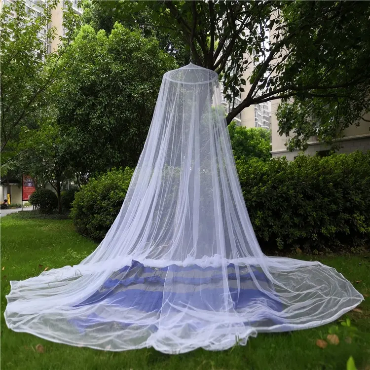 100% Polyester Round Hanging Foldable Easy Up Dome Ceiling Canopy Cover King Size Double Bed Circular Mosquito Net